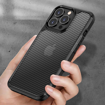 Etui ochronne na telefon Alogy Techsuit CarbonFuse obudowa do Apple iPhone 14 Pro Max Black + Szkło