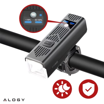 Lampka rowerowa SUPER JASNA 8H ŚWIECENIA przód LED przednia światło roweru z DZWONKIEM przewodowym oświetlenie 450LM 2000MAH wodoodporna światełko na rower czarna