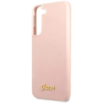 Etui Guess GUHCS23SLSLMGPP do Samsung Galaxy S23 S911 różowy/pink hardcase Silicone Script Metal Logo