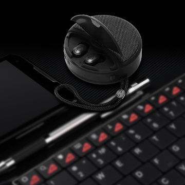 Zestaw grający Alogy 2w1 TWS przenośny Głośnik bezprzewodowy słuchawki Bluetooth BT Wodoodporny Czarny