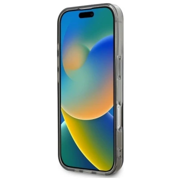 Mercedes-Hülle für iPhone 16 Pro Max 6,9 Zoll, schwarzes Hardcase, silberner Ring, MagSafe