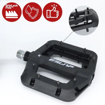 Plattformpedale für Rennräder und Mountainbikes, MTB-Plattform, 3 Kugellager, schwarz, Set [2 Stück] Schwarz