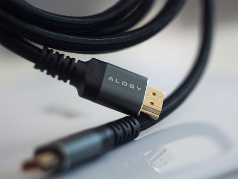 Kabel x2 HDMI 2.1 Alogy 8K 60Hz 48GBps 3m Czarny