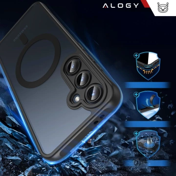 Etui do Samsung Galaxy S24 FE obudowa ochronna na telefon Alogy Matte HybridMag™️ Case do MagSafe Matowe Czarne