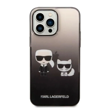Etui ochronne na telefon Karl Lagerfeld KLHCP14LTGKCK do Apple iPhone 14 Pro 6,1" hardcase czarny/black Gradient Ikonik Karl & Choupette