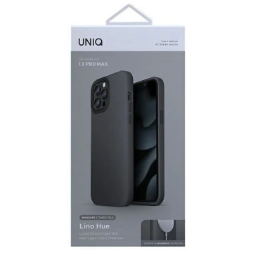 UNIQ etui Lino Hue iPhone 13 Pro Max 6,7" szary/charcoal grey MagSafe
