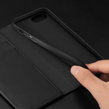 Etui ochronne do iPhone 16e Dux Ducis Hivo z klapką i ochroną RFID - czarne