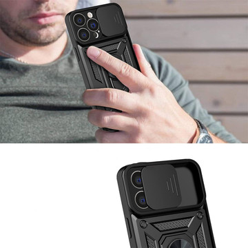 Etui Alogy Camshield Stand Ring z osłonką na aparat do Apple iPhone 13 Pro + Szkło
