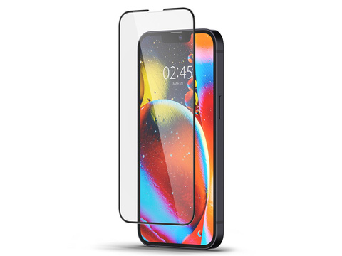 Szkło Spigen Glas.tR Slim FC do etui do Apple iPhone 13/ 13 Pro/ 14 Black + Kabel 1m Lightning