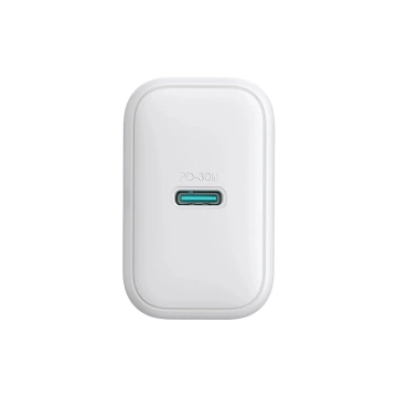Joyroom USB-C PD 30 W QC SFC Netzwerk-Ladegerät – weißes USB-C-Kabel 1 m
