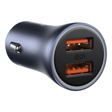 Baseus Golden Contactor Pro Autoladegerät, 2x USB, 40W (grau)