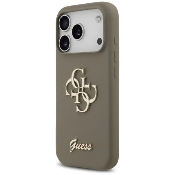 Etui Guess do iPhone 17 Pro Max Silicone Big 4G Script Brown