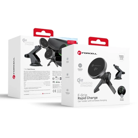 Uchwyt Samochodowy Forcell Rapid Charge Qi2 MagSafe z Ładowarką 15W