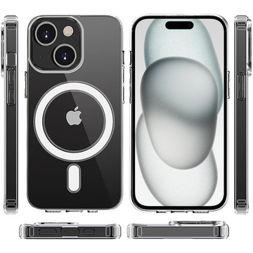 Hülle für iPhone 15 MagSafe Hybrid Case Cover Shock Clear Alogy Transparent