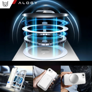 Etui do Apple iPhone 16e obudowa ochronna na telefon Alogy HybridMag™️ Case do MagSafe Przezroczyste