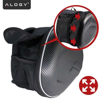 Motorrad-Satteltasche 38–58 l – Tasche, Seitenkoffer, Soziustasche, wasserdicht, robustes Material, verstellbar für Motorräder – Alogy RoadPack™ Schwarz