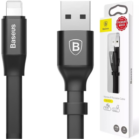 Baseus flinkes Blitzkabel 23cm grau