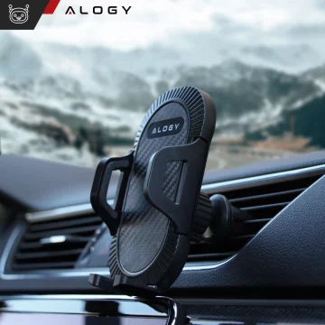 Autotelefonhalter für das Auto 3in1 Alogie an der Windschutzscheibe zum Armaturenbrettgitter, Cockpit Schwarz
