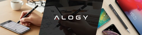 Alogy 2-in-1 kapazitiver Touch-Stift für Telefon-Tablet-Bildschirm mit Stift Schwarz