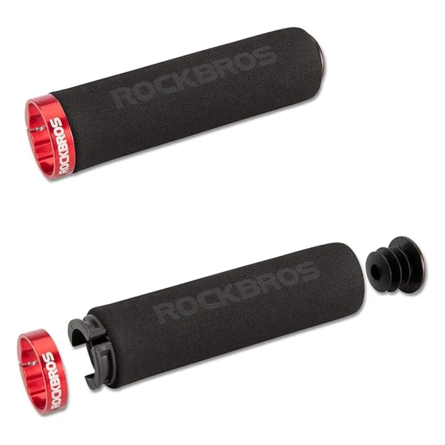 Rockbros BT1001BKRD Schwamm-Fahrradlenkergriffe – Schwarz und Rot