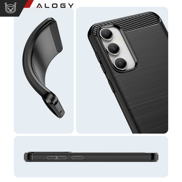 Etui do Samsung Galaxy S23 FE pancerne plecki obudowa na telefon case Alogy Carbon Silicone czarne