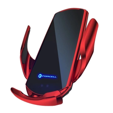 Uchwyt Samochodowy Ładowarka Forcell HS1 Auto IR Qi 15W Indukcja Czerwony