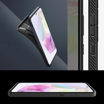 Etui do Samsung Galaxy A35 5G Spigen Liquid Air Case obudowa plecki czarne matowe Matte Black + Szkło