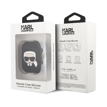 Karl Lagerfeld KLACCSILKHBK AirPods cover czarny/black Silicone Ikonik