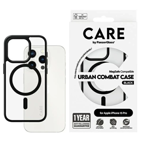 Etui do iPhone 15 Pro 6,1" CARE by PanzerGlass Urban Combat Case MagSafe Czarny/Black