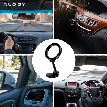 Uchwyt samochodowy na telefon do MagSafe Uchwyt magnetyczny Alogy Car Holder na deskę rozdzielczą do auta Czarny