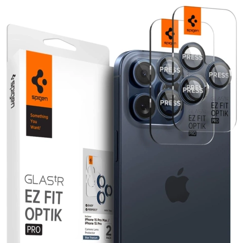 KAMERAABDECKUNG SPIGEN OPTIK.TR „EZ FIT“ KAMERASCHUTZ 2ER-PACK IPHONE 14 PRO / PRO MAX / 15 PRO / PRO MAX BLAU TITAN