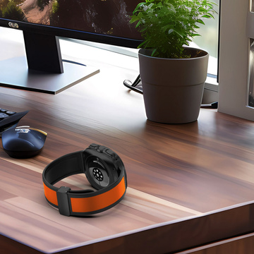 Pasek na zegarek Opaska do smartwatcha do Samsung Galaxy Watch Ultra 47mm Czarno-Pomarańczowy