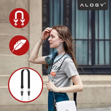 Wentylator Wiatrak Ręczny Bezprzewodowy, Przenośny i Biurkowy, z Uchwytem na Telefon, Ładowanie USB-C, Bateria 18650, Alogy CoolBreeze™ – Zielony