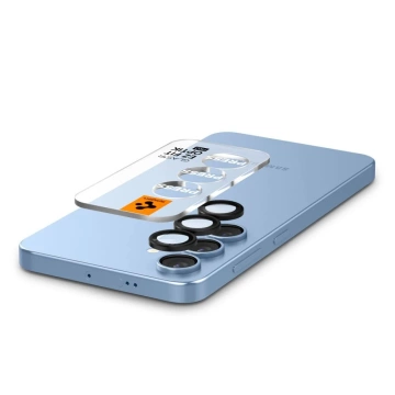 Kameraschutz für Samsung Galaxy S25 Schwarz Spigen Optik Pro Glas.TR "EZ Fit" Kameraschutz 2er-Pack