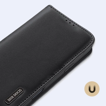 Etui do iPhone 16 Pro Dux Ducis Hivo Skórzane z RFID Czarne
