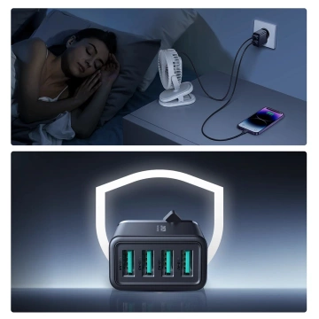 Joyroom JR-TCN03 Ładowarka sieciowa 4×USB-A 24 W 4,8 A – czarna