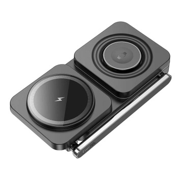 HOCO 3in1 MagSafe kompatibles kabelloses Ladegerät 15W CQ10 Schwarz