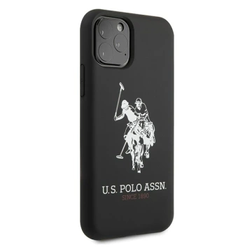 Etui na telefon US Polo USHCN65SLHRBK do Apple iPhone 11 Pro Max czarny/black Silicone Collection