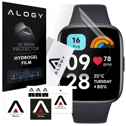2x Alogy Hydrogel Smartwatch Schutzfolie für Xiaomi Redmi Watch 3