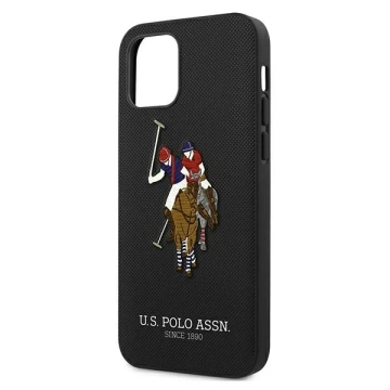 US Polo USHCP12LPUGFLBK Handyhülle für Apple iPhone 12 Pro Max schwarz/schwarz Polo Embroidery Collection