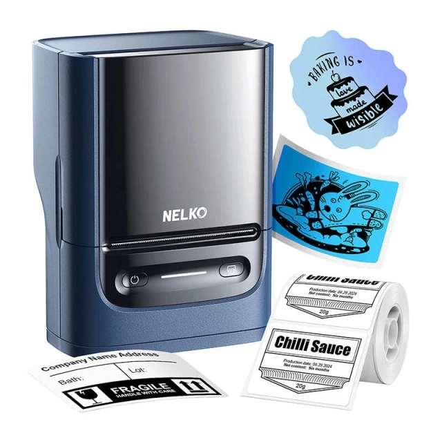 Thermo-Etikettendrucker Nelko PM220 Bluetooth USB-C Blau