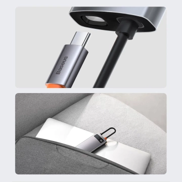 Baseus Metal Gleam Series multifunktionaler USB HUB 5in1 USB Typ C PD 100W HDMI grau (WKWG020013)