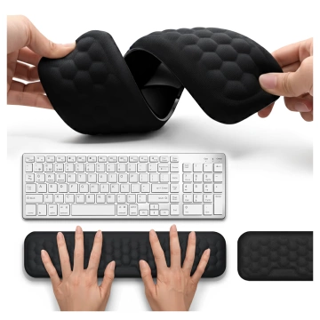 Alogy ErgoSupport™ Ergonomisches Tastatur- und Maus-Set aus Memory-Schaum, rutschfest und atmungsaktiv, Schwarz