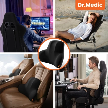  Poduszka do Samochodu pod Plecy Lędźwie DR.MEDIC ErgoDrive™ Ergonomiczna poduszka lędźwiowa na fotel do auta dla kierowcy pasażera