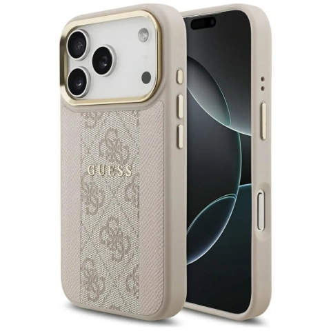 Etui Guess 4G Stripe MagSafe do iPhone 17 Pro Różowy