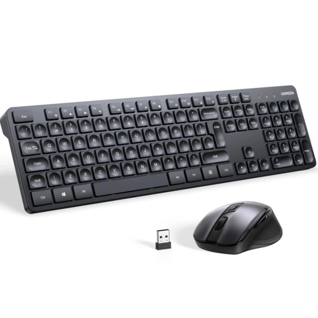 Zestaw Ugreen MK006 bezprzewodowa klawiatura + mysz 2,4 GHz czarny