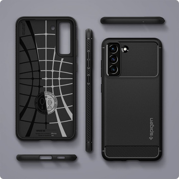 Hülle für Samsung Galaxy S21 FE Hülle Spigen Rugged Armor Mattschwarz