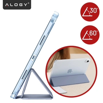 Etui do Apple iPad 11gen. 11" 2025 / 10gen. 10.9" 2022 – hybrydowa ochrona z miejscem na rysik, składana okładka z funkcją podstawki, precyzyjne dopasowanie – Alogy HybridBook™ Case Szara lawenda