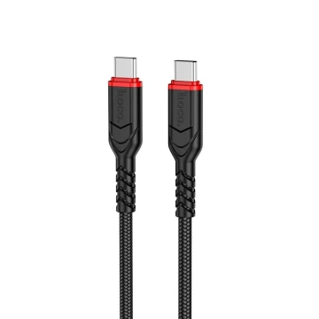 HOCO Kabel Typ C do Typ C X59 3 m Czarny PD 60W 3A Nylonowy Oplot