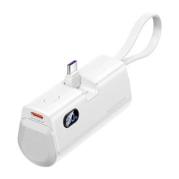Powerbank universal Vention Weiß 4800mAh 22.5W LED Lightning USB-C Weiß